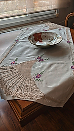 BEYAZ KANAVİÇE DANTEL RUNNER